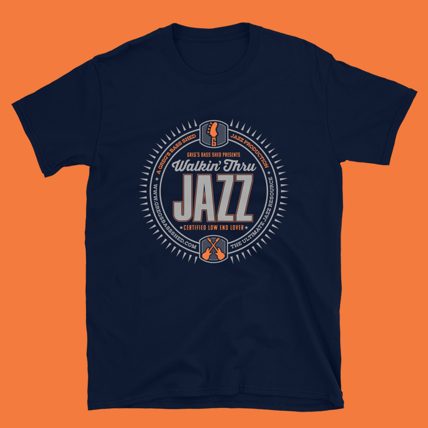 Walkin' Thru Jazz T-shirt with Orange Design — Shop Homepage